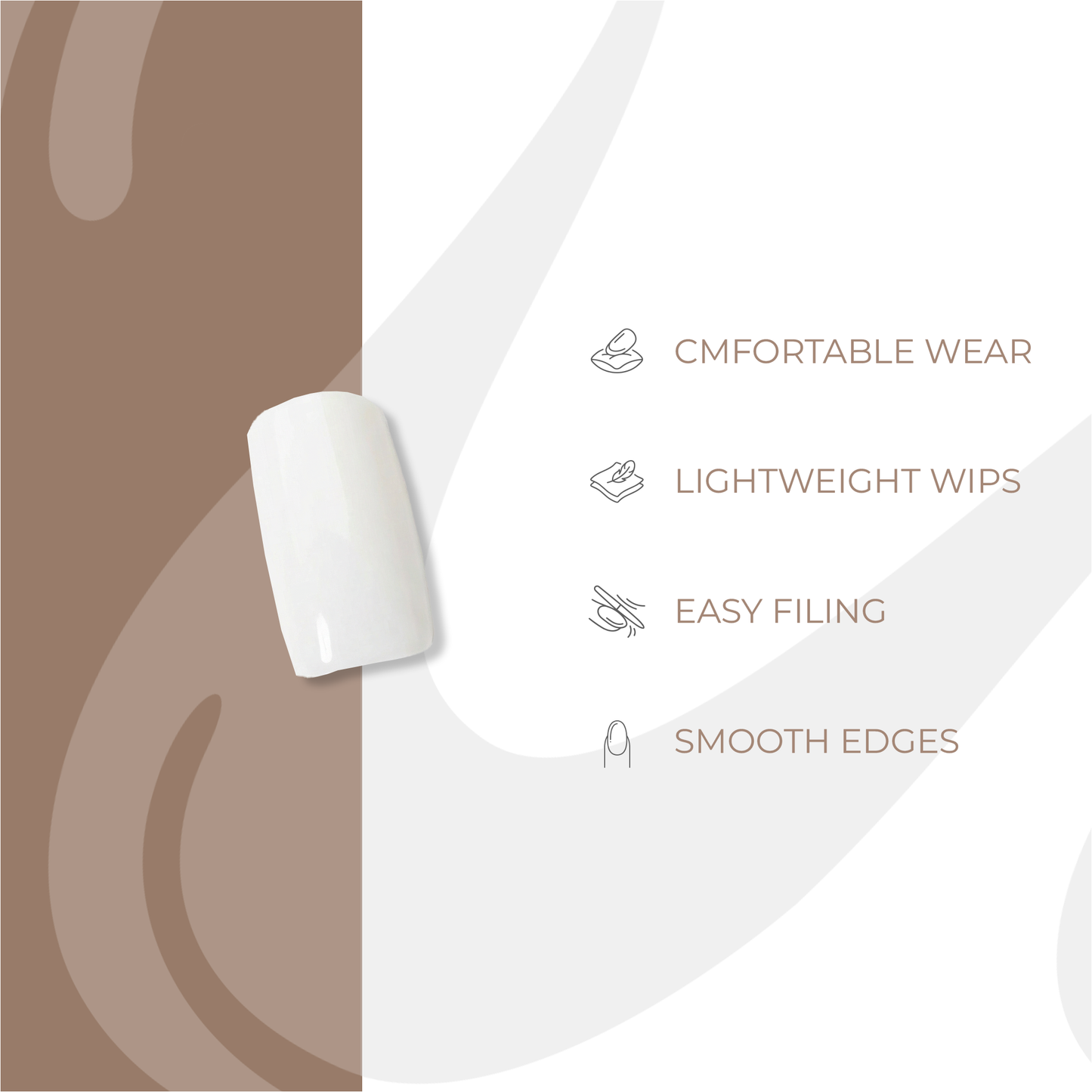 Half cover nail tips - Natural - Calyx Nails India