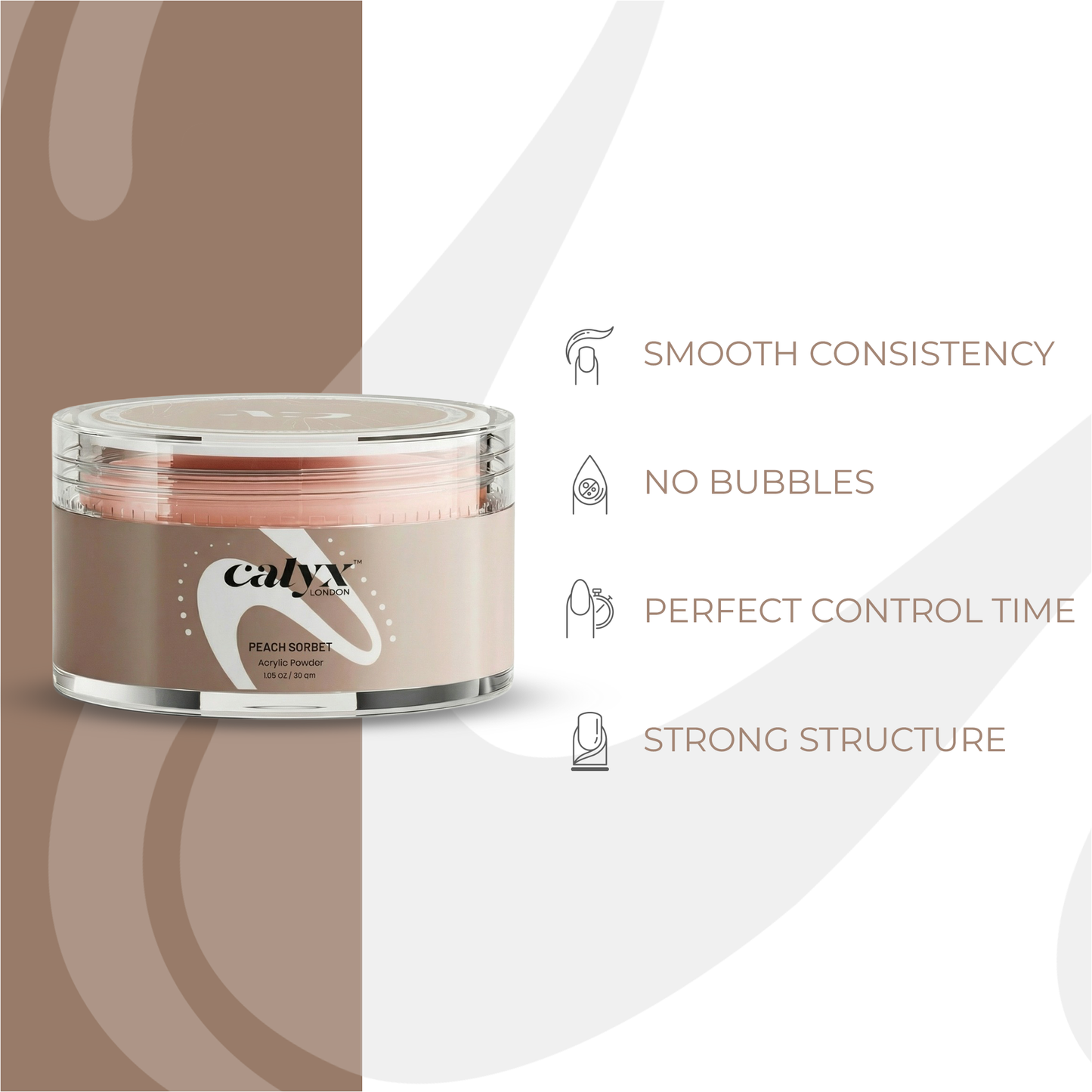Acrylic Powder Peach Sorbet | 30gm - Calyx Nails India