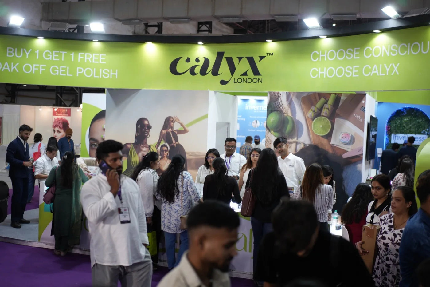 Calyx Nails gel polish booth at nail expo India
