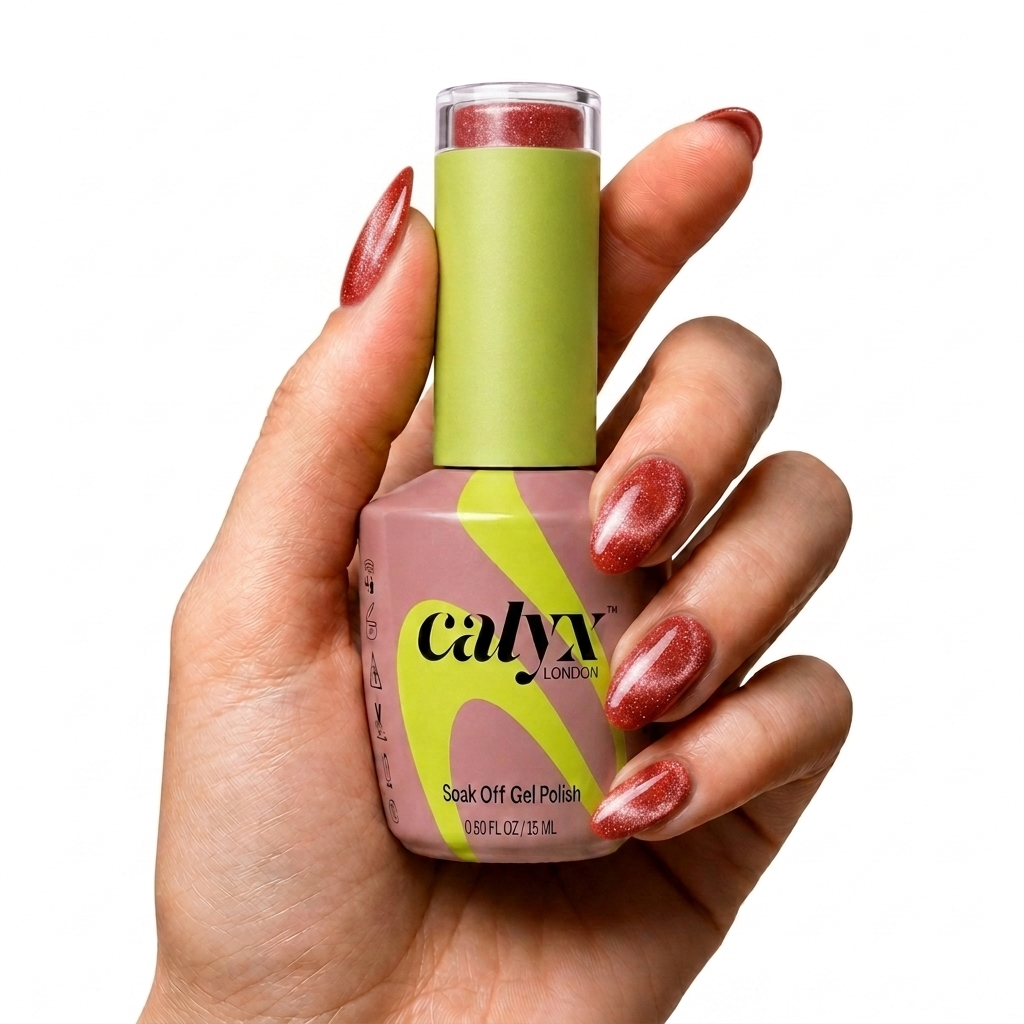 Red Obsession Starfall Cat-Eye Gel Polish | 221 | 15ml - Calyx Nails India