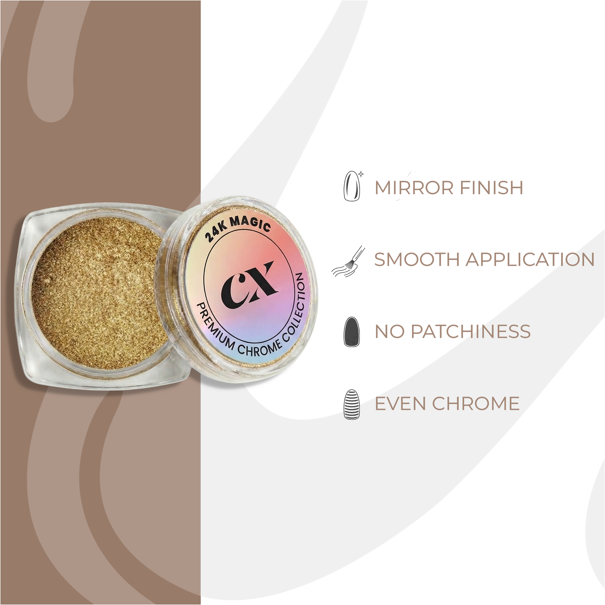 24K Magic Chrome Powder | CR - 009 - Calyx Nails India