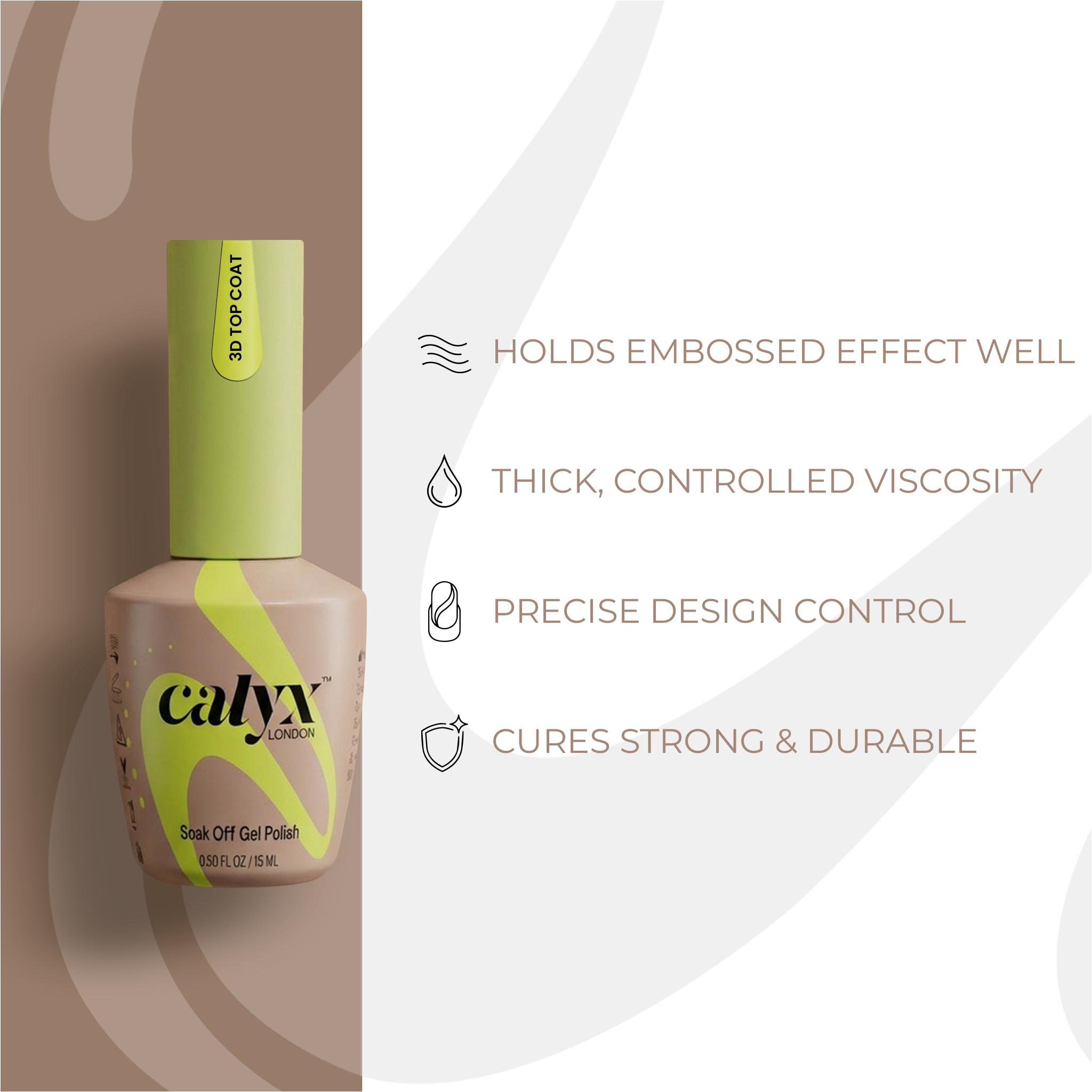 3D Top Coat | 15ml - Calyx Nails India