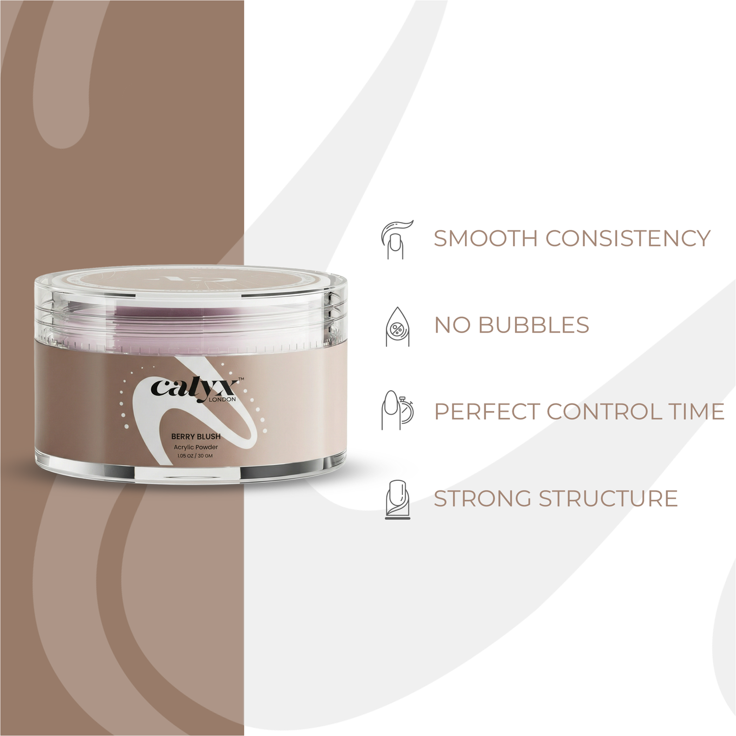 Acrylic Powder Berry Blush | 30gm - Calyx Nails India