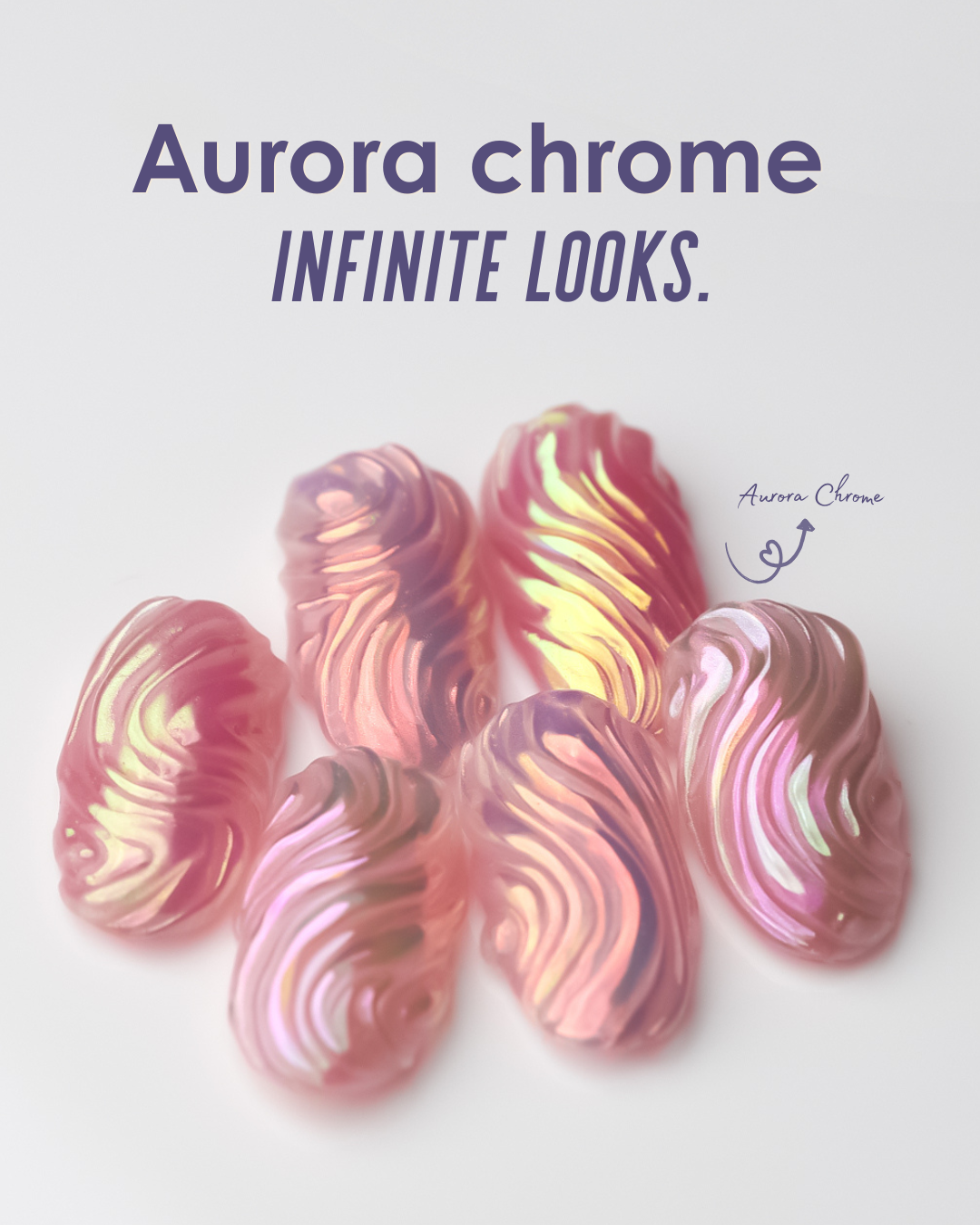 Calyx chrome nail powder for mirror shine metallic nail art