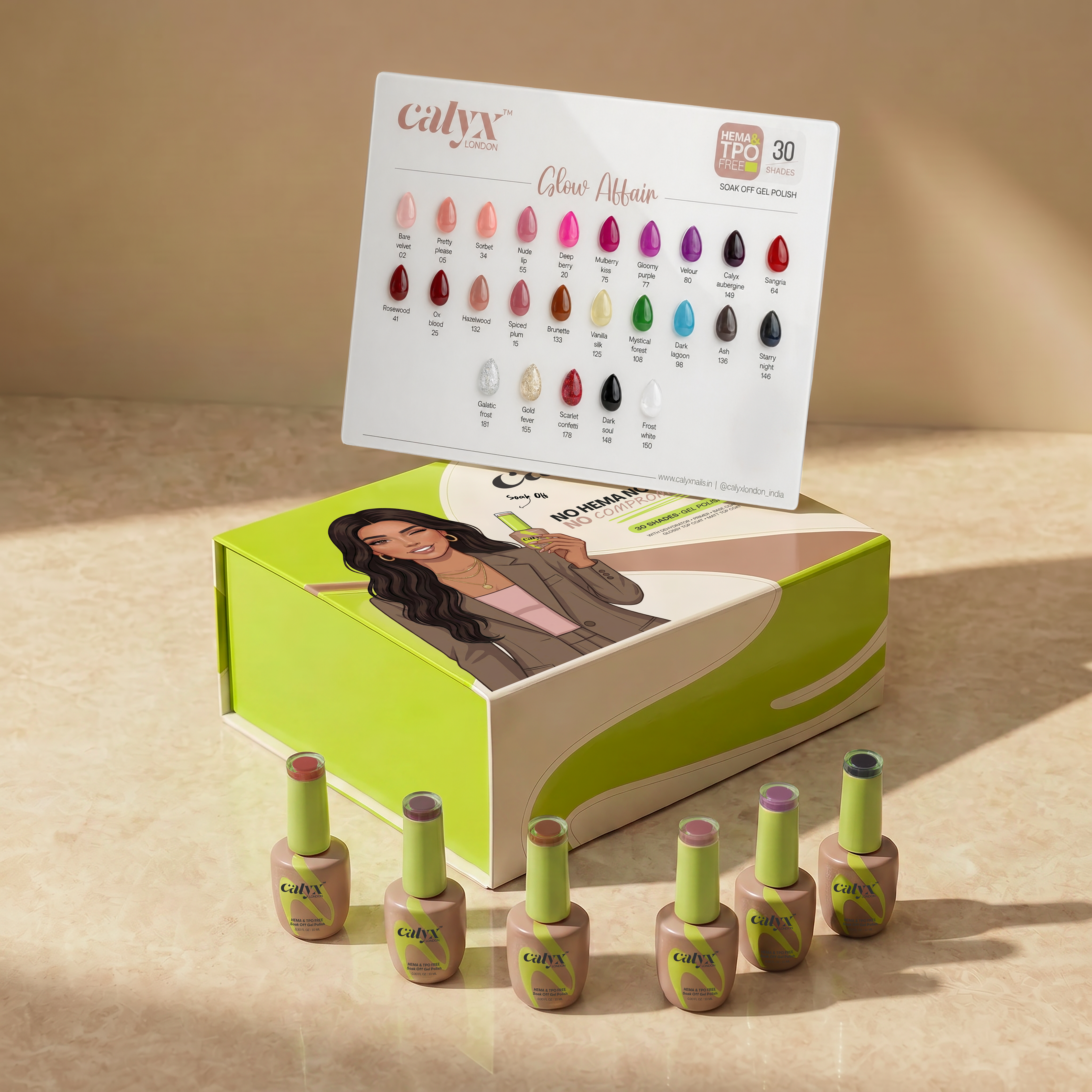 30 Shades Glow Affair Gel Polish Kit - Calyx Nails India