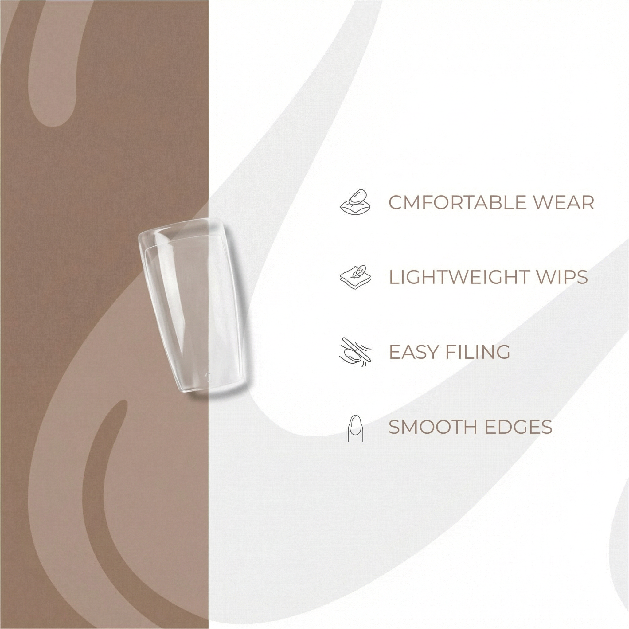 Half cover tips - Clear - Calyx Nails India