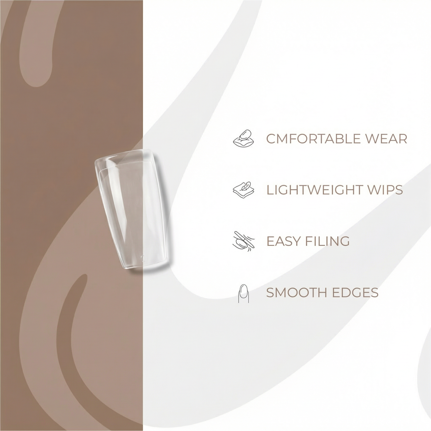 Half cover tips - Clear - Calyx Nails India