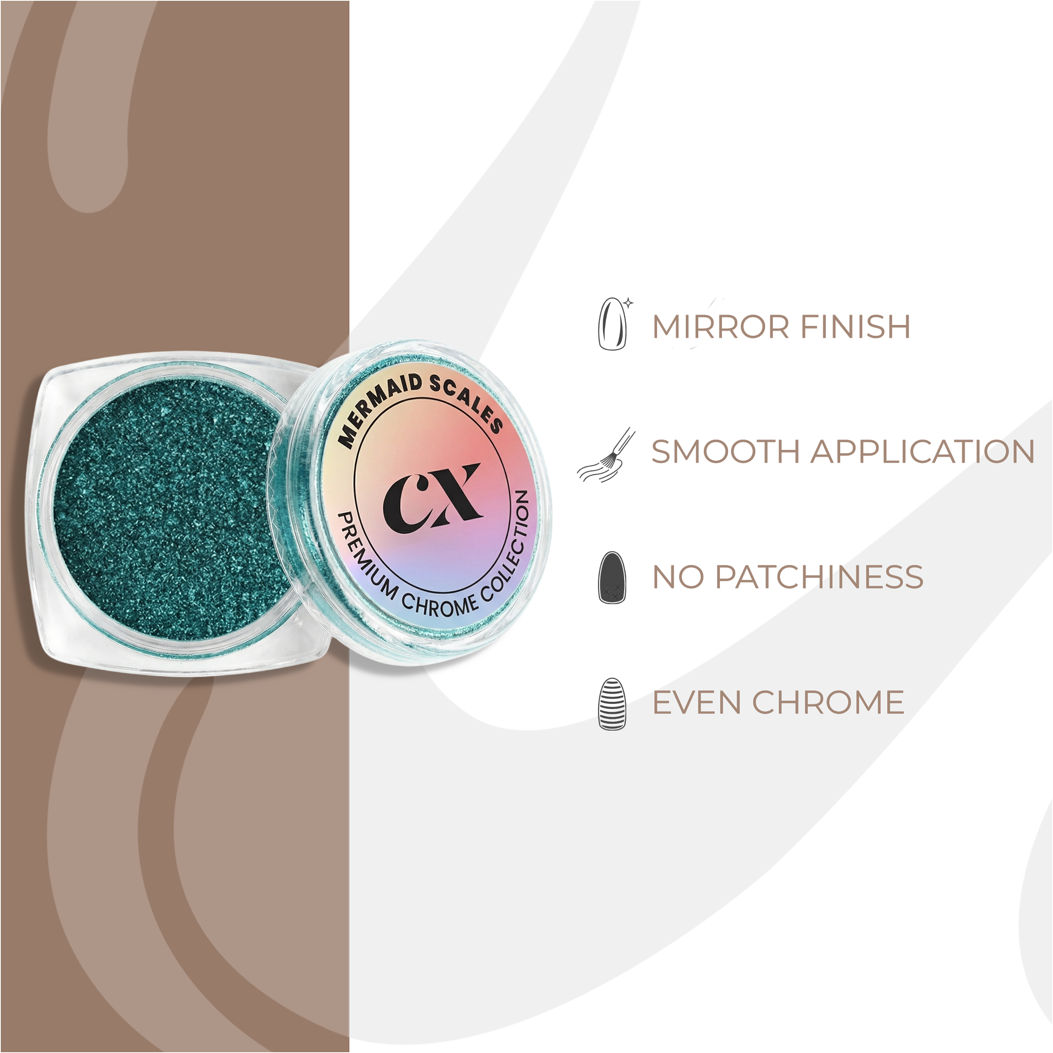 Mermaid Scales Chrome Powder | CR - 002 - Calyx Nails India