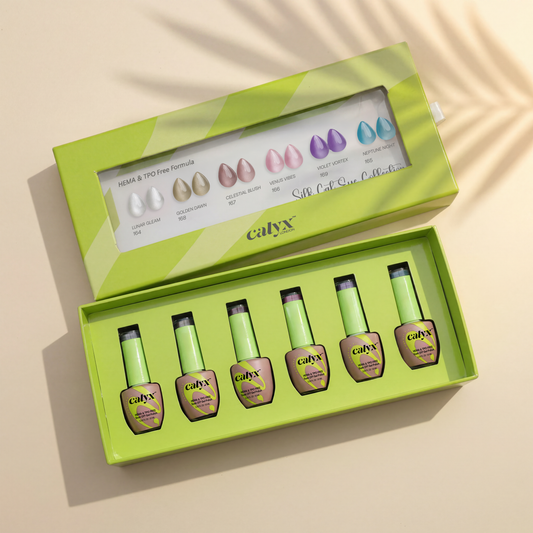 6 Shades Silk Cat-Eye Collection Gel Polish Kit - Calyx Nails India