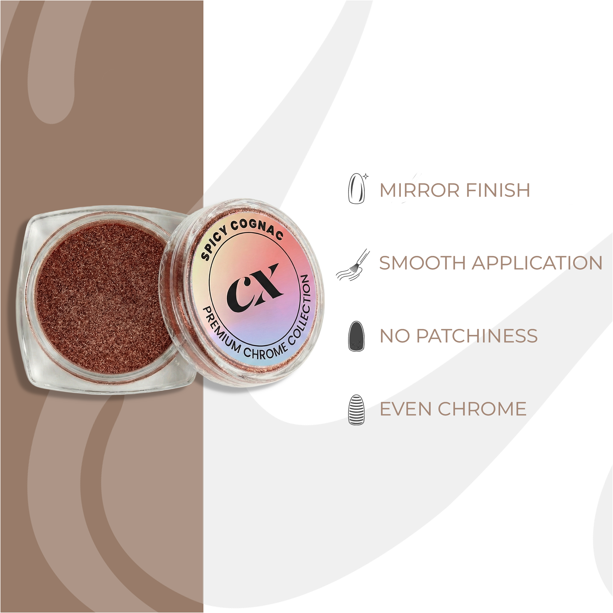 Spicy Cognac Chrome Powder | CR - 011 - Calyx Nails India