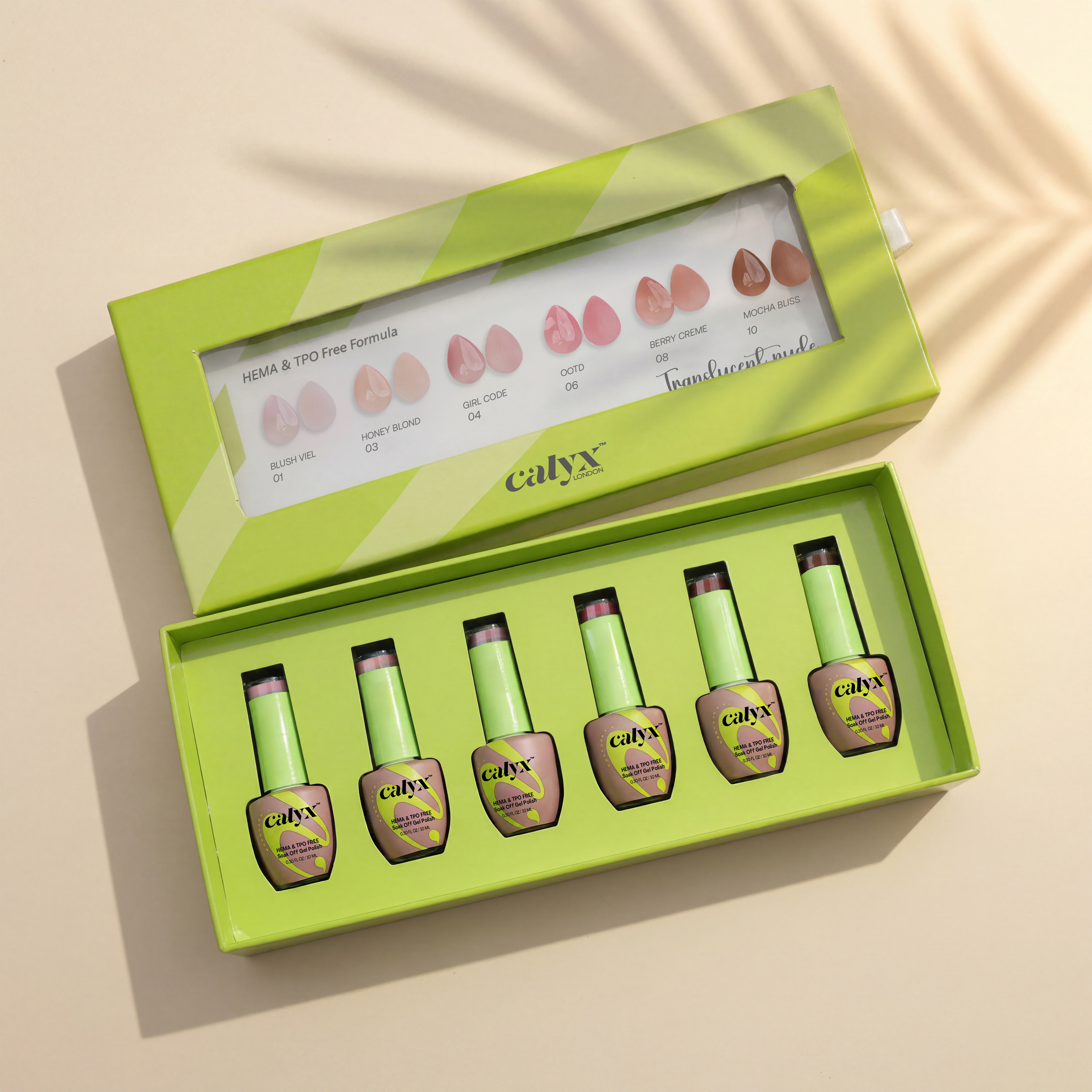 6 Shades Translucent Nudes Gel Polish Kit - Calyx Nails India