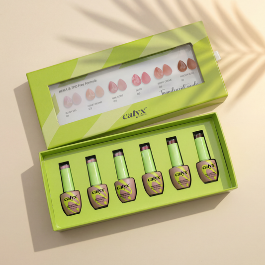 6 Shades Translucent Nudes Gel Polish Kit - Calyx Nails India