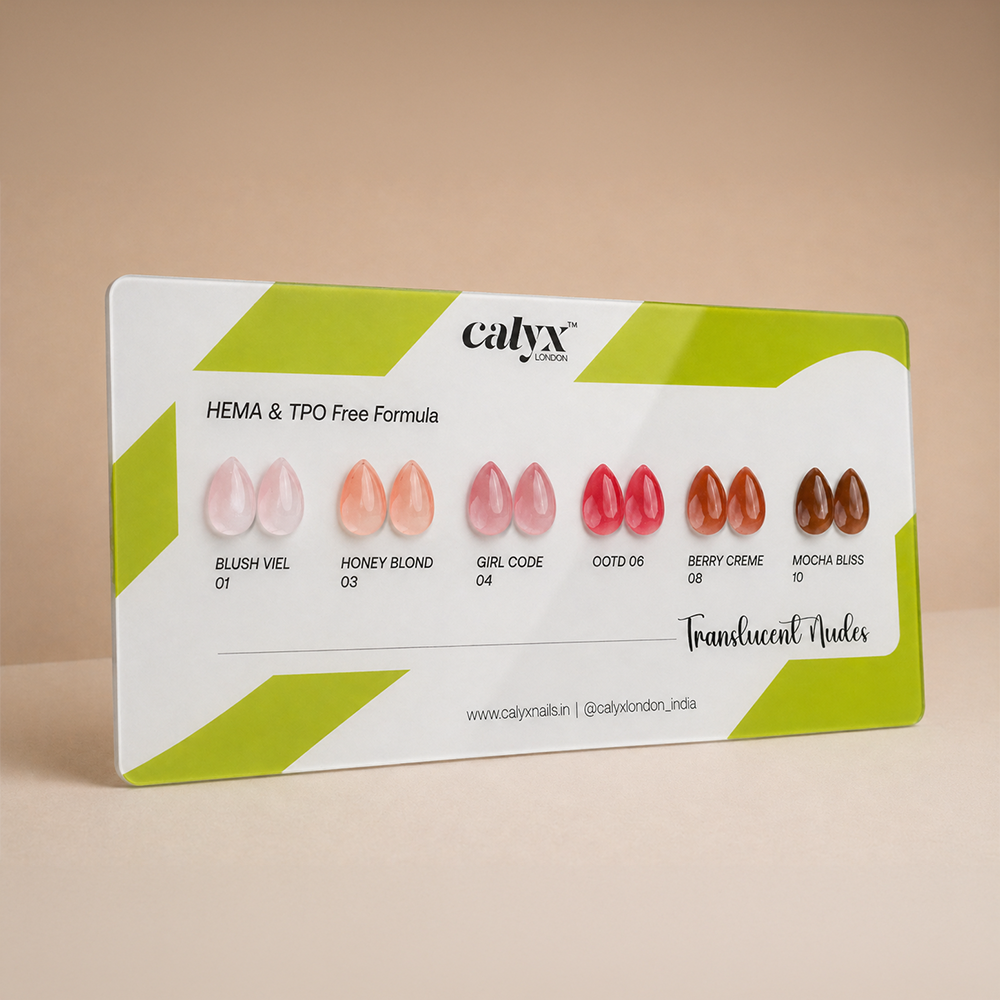 6 Shades Translucent Nudes Gel Polish Kit - Calyx Nails India