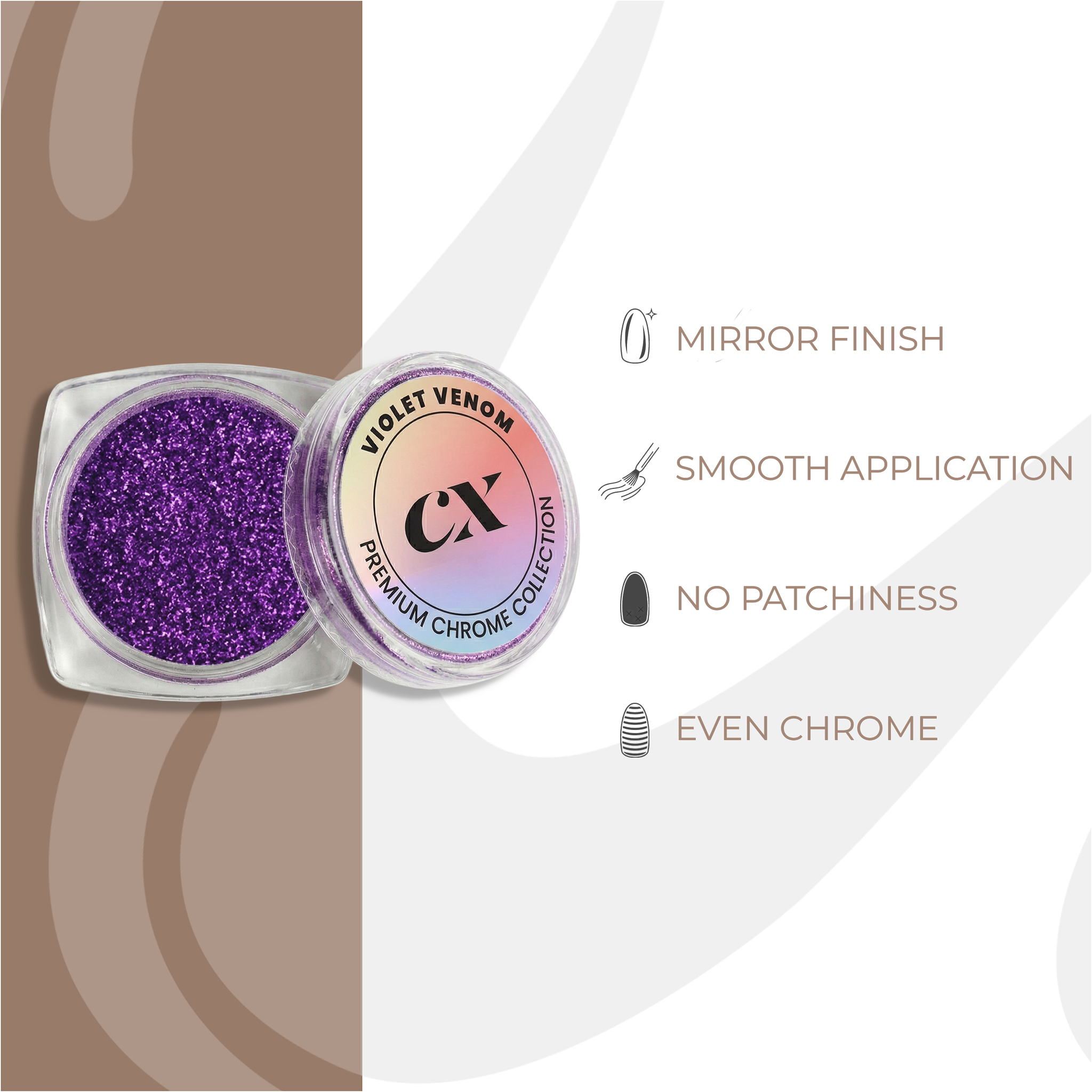 Violet Venom Chrome Powder | CR - 004 - Calyx Nails India