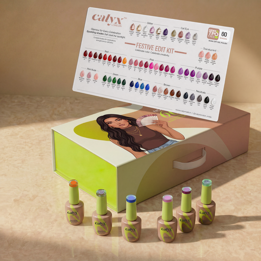 60 Shades Festive Edit Gel Polish Kit - Calyx Nails India