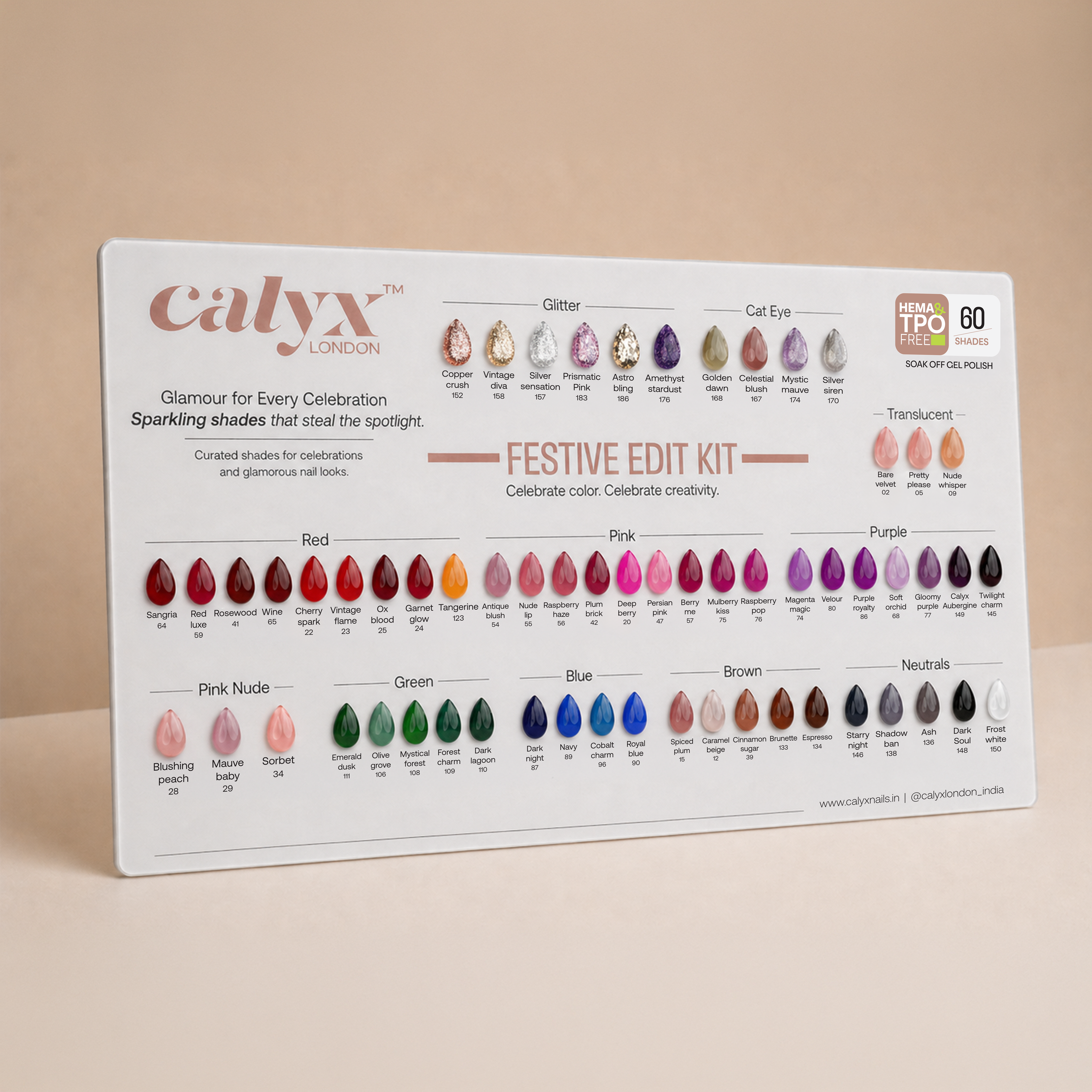 60 Shades Festive Edit Gel Polish Kit - Calyx Nails India