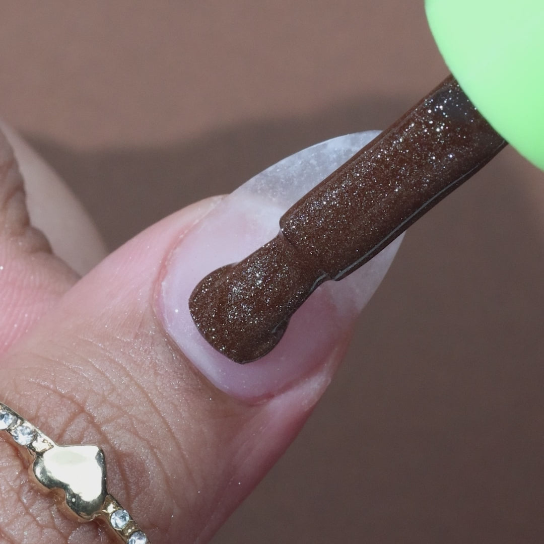 Dark Truffle Starfall Cat-Eye Gel Polish | 223 | 15ml - Calyx Nails India