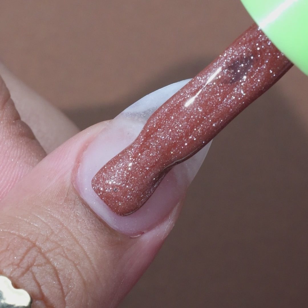 Dusty Sienna Starfall Cat-Eye Gel Polish | 217 | 15ml - Calyx Nails India